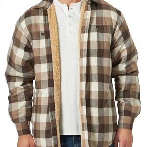 wrangler fleece lined button up jacket